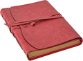 Leather Journal for Women - Genuine Leather Journals for Writing 8x10 Inches Vintage Journal For Men and Women, Artist,Travel Journal,Red