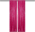 Fuchsia Sequin Curtains 2FTx8FT 2 Sequin Backdrop Curtains Panels Sparkly Background Drapes for Party Birthday Weeding Decor