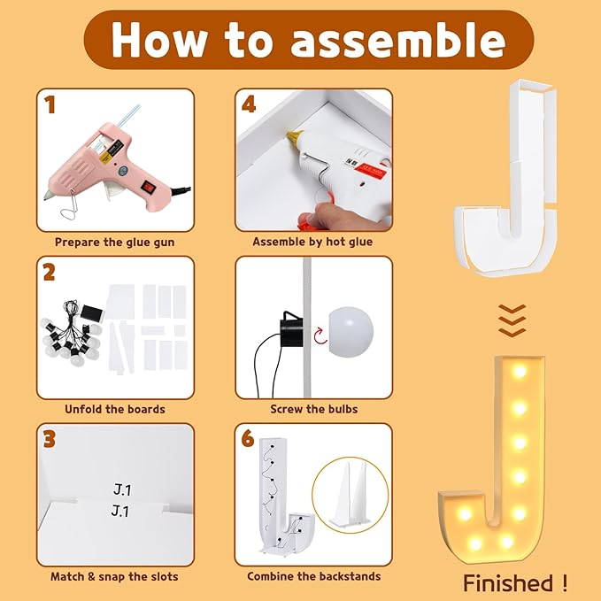 imprsv Marquee Light Up Letters, 3FT Mosaic Letters with Light for Baby Shower Graduation Party Decor, Large J for Engagement Wedding Party Decorations (Need to Assemble)