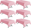 sancua 6 Pack Pink Tablecloth 60 x 102 Inch, Rectangle Table Cloth for 6 Feet Tables - Stain and Wrinkle Resistant Washable Polyester Table Cover for Dining Tables, Christmas Buffet Parties