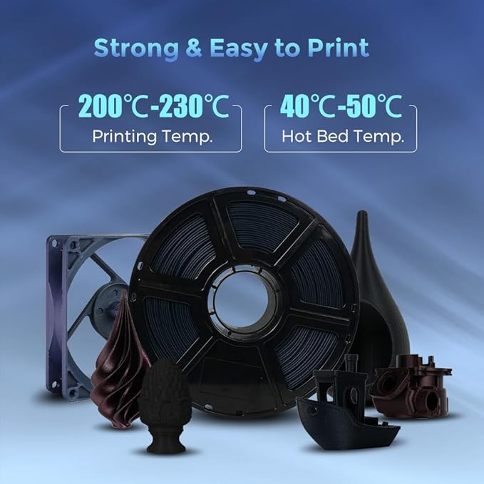 FLASHFORGE Carbon Fiber PLA Filament 1.75mm, Carbon Fiber Reinforced PLA 3D Printer Filament, 1KG Spool Dimensional Accuracy +/- 0.02mm, High Strength & High Abrasion-Resistance (PLA-CF Midnight Blue)