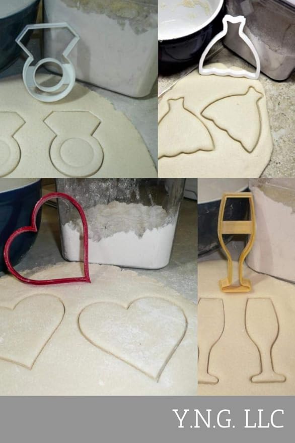 BRIDAL SHOWER ENGAGEMENT WEDDING COOKIE CUTTER SET OF 4 MADE IN USA