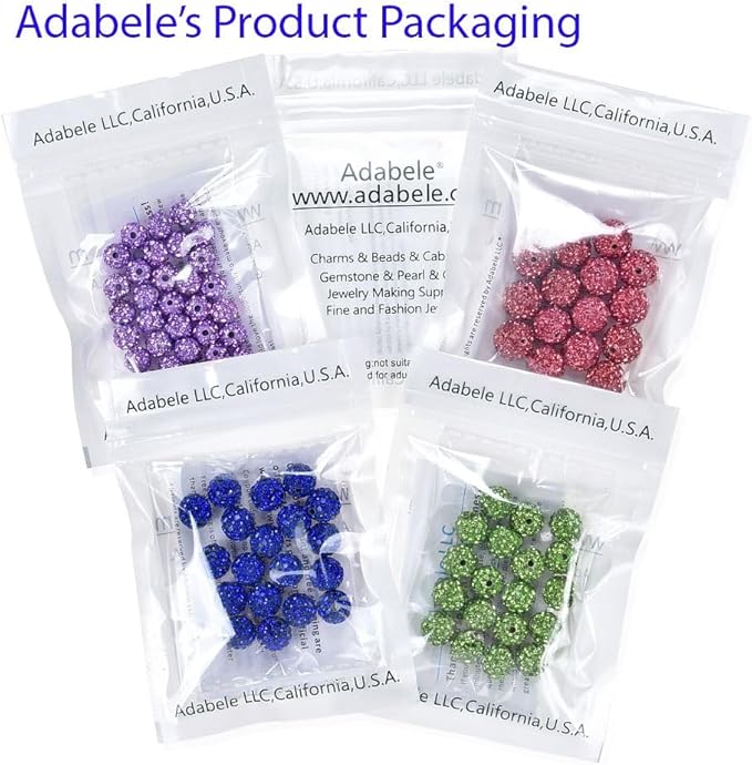25pcs Adabele Grade A Suncatcher Crystal Rhinestone Pave Loose Beads 8mm Fuchsia Pink Polymer Clay Disco Ball Spacers Compatible with Shamballa All Craft Jewelry Making DB8-22