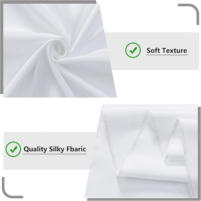 White Backdrop Curtain for Wedding Decor Holiday Party - White Wedding Backdrop Polyester Photography Backdrop Drapes Baby Shower Birthday Privacy Sliding Curtains Home Decor, 5ft x 7ft, 2 Panels