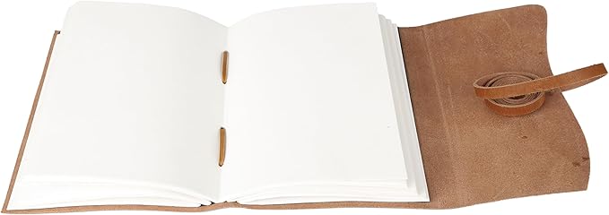 Handmade Leather Journal/Writing Notebook Diary/Bound Daily Notepad For Men & Women Unlined Paper Medium, writing pad gift for artist, sketch (Tan, 7 x 5)