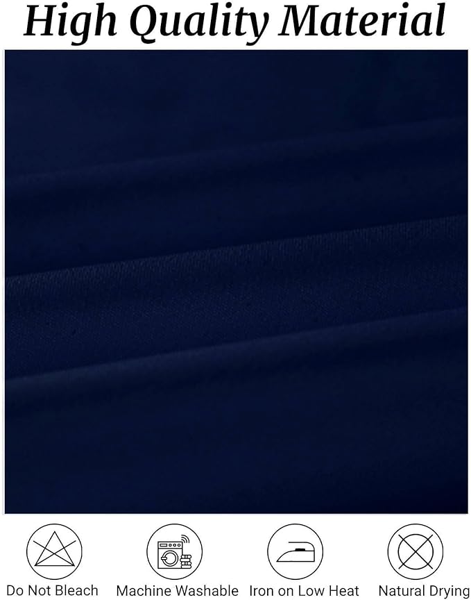 Fokitut 6 Pack Round Tablecloth, 132 Inch, Stain Resistant and Wrinkle Polyester Table Cloth, Fabric Table Cover for Kitchen Dining, Wedding, Party, Holiday Dinner-Navy