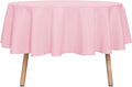sancua Round Tablecloth - 80 Inch - Water Resistant Spill Proof Washable Polyester Table Cloth Decorative Fabric Table Cover for Dining Tables, Buffet Parties and Camping, Pink