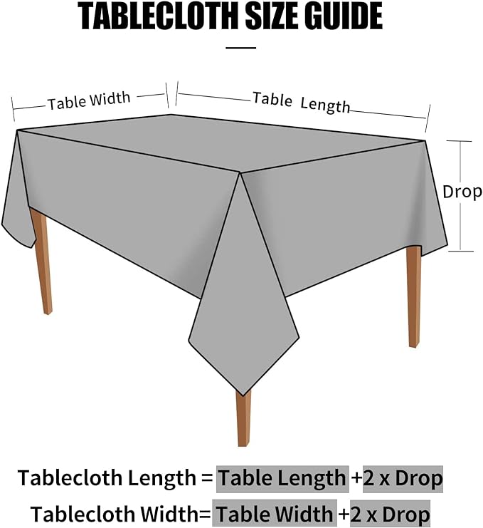 Smiry Rectangle Table Cloth, Waterproof Heavy Duty Vinyl Tablecloths, Wipeable Washable Table Cover for Kitchen and Dining Room (Black, 54" X 108")