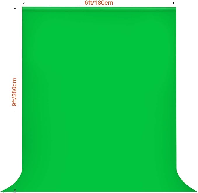 Yesker 8.5x10ft Green Screen Backdrop Kit with Stand Photography Greenscreen Background Support System with 6x9ft Muslin Chromakey Backdrop and Clamp for Photo Video Studio Portrait Product Shooting