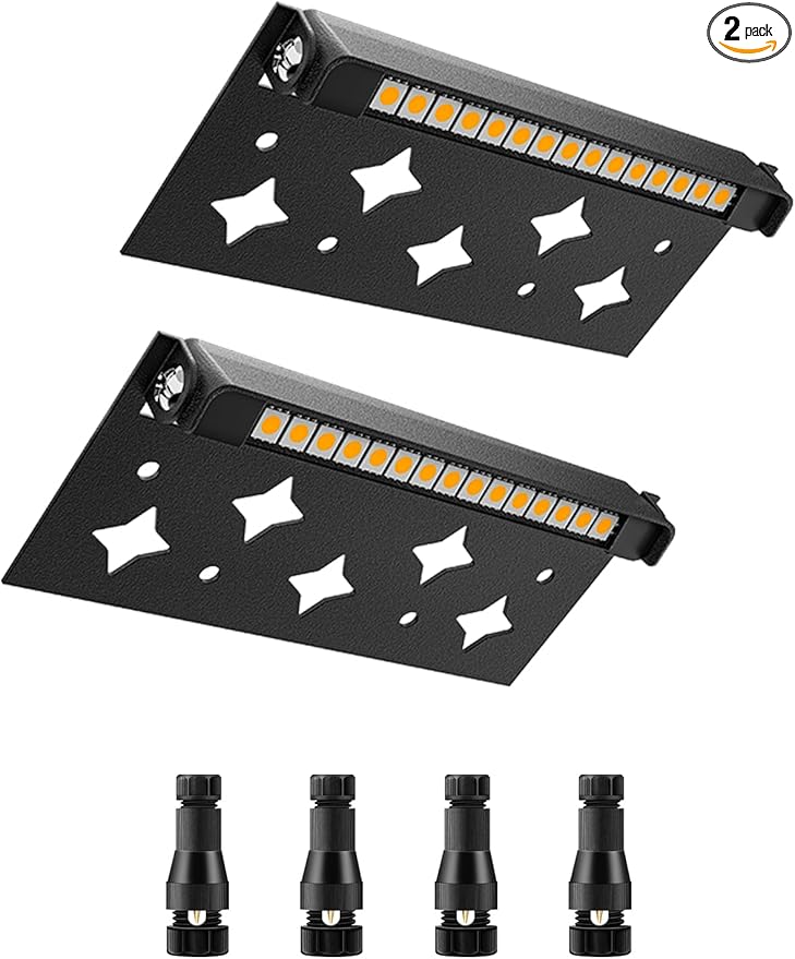 5W Retaining Wall Lights 7 inch LED Hardscape Lighting Low Voltage Landscape Paver Lights 12V 24V Step Lights Outdoor IP66 Waterproof 3000K Soft White Stair Deck Lighting(2 Pack+Connectors)
