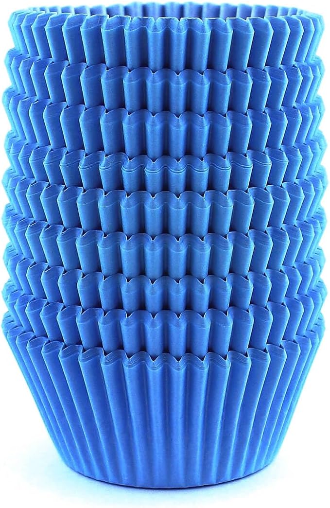 Blue Baking Cups Cupcake Liners Wrappers Paper Muffin Standard Sized 300 Count