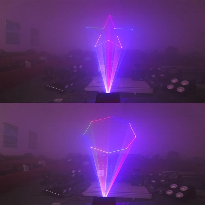 JUNMAN 1W RGB Full Color Animation Beam Stage Light DJ Disco Effect Lights for Party Wedding Event Lighting Show