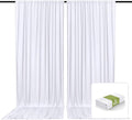 2 Panels White Backdrop Curtain, 10 x 10 Feet Background Curtains for Parties, Weddings, Baby Showers, Bachelorette Halloween, Christmas Birthday Party Photoshoot Backdrop Curtains Decorations
