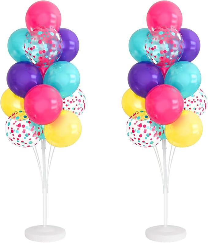 2 Sets Balloon Stand Kits, Balloon Stands for Floor, Balloon Sticks for Table, Acrylic Balloon Stand for Birthday Party Wedding Baby Shower Decorations