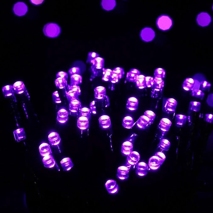 Toodour Solar Christmas Lights Outdoor, 2 Packs Total 144ft 400 LED Solar String Lights with 8 Mode, Outdoor Christmas String Light for Garden, Patio, Fence, Balcony, Xmas Tree Decor - Purple