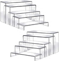 Fixwal 10pcs 2 Set Acrylic Risers for Display Clear Perfume Organizer Stands Acrylic Display Risers for Show Figures, Cupcake, Jewelry, Toys, Perfume and More (Large Size)