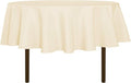 sancua 70 Inch Round Tablecloth (Fits 24-58 Inch Tables), Water Resistant Spill Proof Washable Polyester Table Cloth Decorative Fabric Table Cover for Dining, Buffet Parties and Camping, Beige