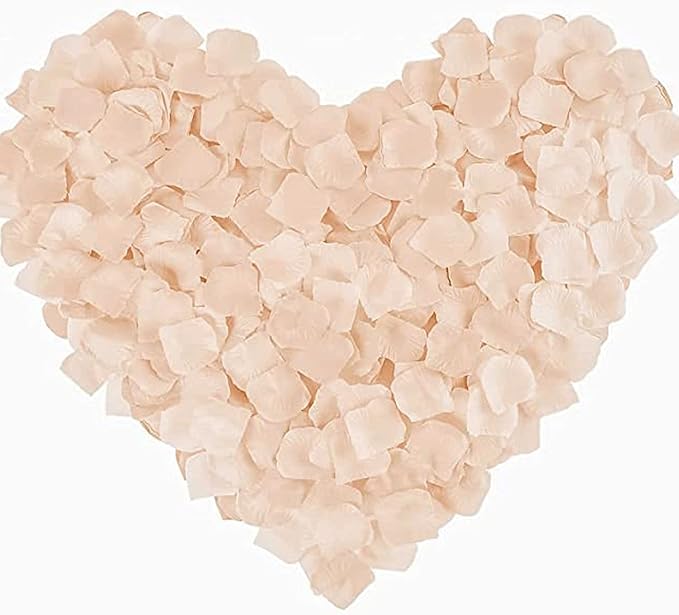 ocharzy 3000pcs Silk Rose Petals, Artificial Flower Petals for Wedding, Fake Rose Petals for Romantic Night, Flower Girl Basket Aisle Scatter, Wedding Decorations, Valentine's Day, Parties, Events