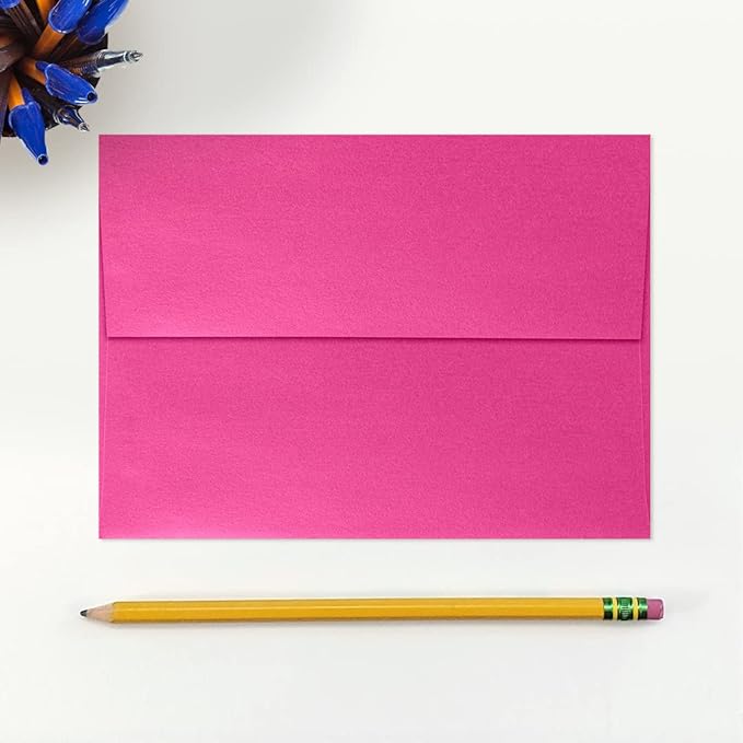 LUXPaper A7 Invitation Envelopes | Peel & Press | 5 1/4" x 7 1/4" | Azalea Metallic | 80lb. Text | 500 Qty