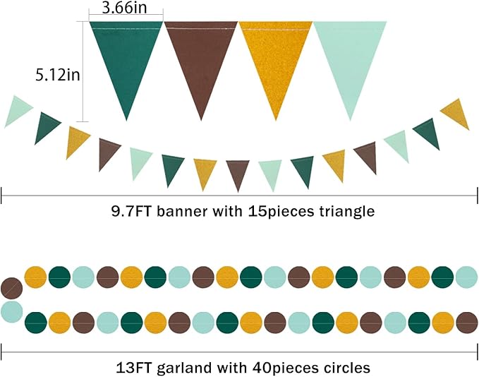 Sage Green Gold Party Decorations - 30pcs Hanging Decoration Birthday Party Tissue Paper Flowers Wedding Pennant Banner Neutral Baby Shower Circle Dots Garland Engagement Tassel Bridal Shower Decor