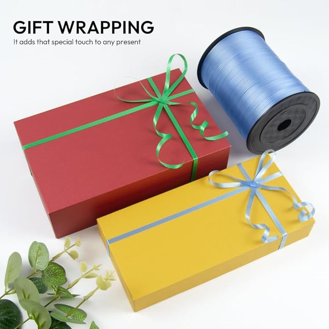 KMER LIFE Purple Crimped Curling Ribbon, 1/5" Wide x 500 Yards Christmas Curling Ribbons for Gift Wrapping, Party Decoration, Balloon String, Crafting, Balloon Ribbons for Florist Flower (1 Roll)