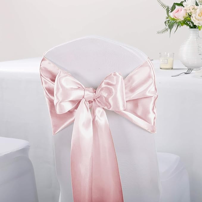 5-Pack Satin Table Runner Rose Gold 12 x 108 inches Long, Table Runners for Wedding, Birthday Parties, Banquets Decorations（5 Pack, 12x108 Inch, Rose Gold）