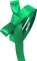 5/8" x 50 Yards Emerald Green Satin Ribbon Single Faced Fabric Ribbons for Gift Wrapping, Crafting, Bows Making, Sewing, Wedding, Home Decor