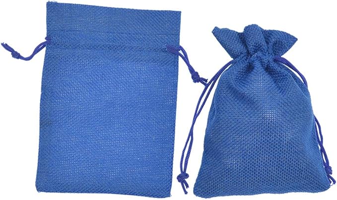 20pcs Burlap Bags with Drawstring 5x7 inch, Royal Blue Gift Bags Bulk Jewelry Pouches Sacks for Wedding Favors, Party, Christmas