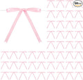 Riceshoot 100 Pcs Twist Tie Bows Bulk 5x7 Inch Satin Ribbon Bows for Gift Wrapping Cake Treat Bags Craft DIY Gift Wedding Baby Shower Birthday Party(Pink)