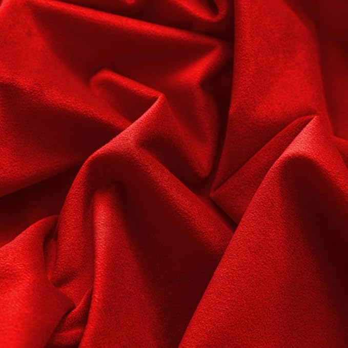 F-CHU Small Square Tablecloth 36 x 36 Inch Velvet Christmas Table Cloth Solid Red Small Round Table Cover for Nightstand End Bedside Table Tabletop Decoration，Red Tablecloth