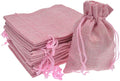 20Pcs Drawstring Burlap Bags 2.7 x 3.5 Inch, Pink Jute Sacks Jewelry Gift Pouch Christmas Candy Wedding Party Favor Bags