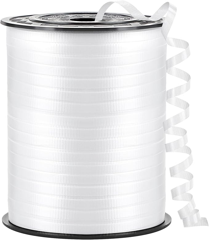 500 Yards White Curling Ribbon-Balloon String-Balloon Ribbon Texture Roll for Party Decoration, Gift Wrapping, Art Crafts, Florist Flower