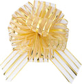 6 Pcs 6 Inch Large Organza Pull Bow Ribbon – Elegant Gift Bows for Wedding Decorations, Christmas Wrapping, Birthday Parties, Car Decor, Gift Baskets, and Valentine's Day Packaging(Golden)