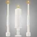 Irenare Unity Candles with Holder for Wedding Ceremony Wedding Decortions Accessories Glass Candle Holder Pillar Candle for Formal Events Church (Ceramics)