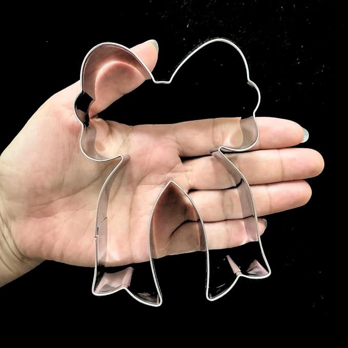 Bow Cookie Cutter with Long Ribbon- 4 Inch - Dishwasher Safe - Metal Cookie Cutter for Baking - Perfect for Baby Shower, Birthday, Wedding, and Holiday Cookies