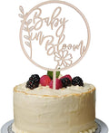 Baby in Bloom Wood Cake Topper - Baby Shower and Gender Reveal Wooden Cake Sign Decoration Photo Props