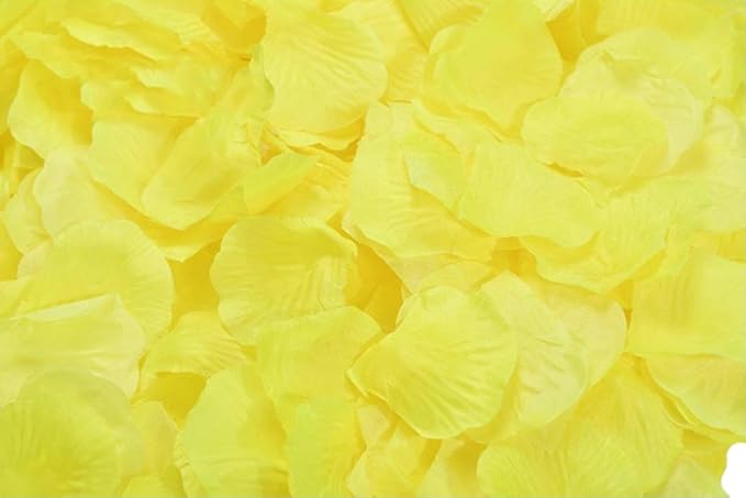 ocharzy 1000 PCS Rose Petals Artificial Flower Petals for Romantic Night, Wedding Decoration, Party, Events, Valentine Decor (Yellow)