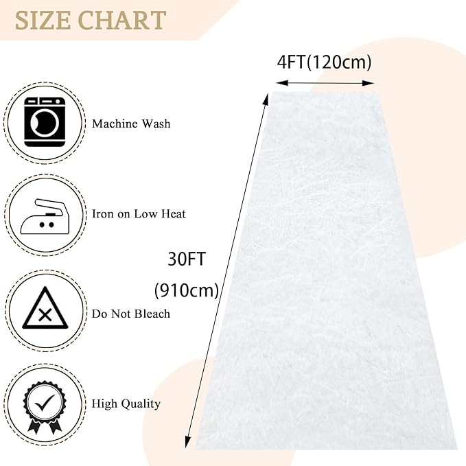 MODFUNS White Aisle Runner Wedding Carpet Runner 4x30FT Velvet Fabric Aisle Runner Rug Indoor Outdoor Event Carpet Aisle Runner Rustic Runway Carpet for Parties Hallway Wedding Aisle Decoration
