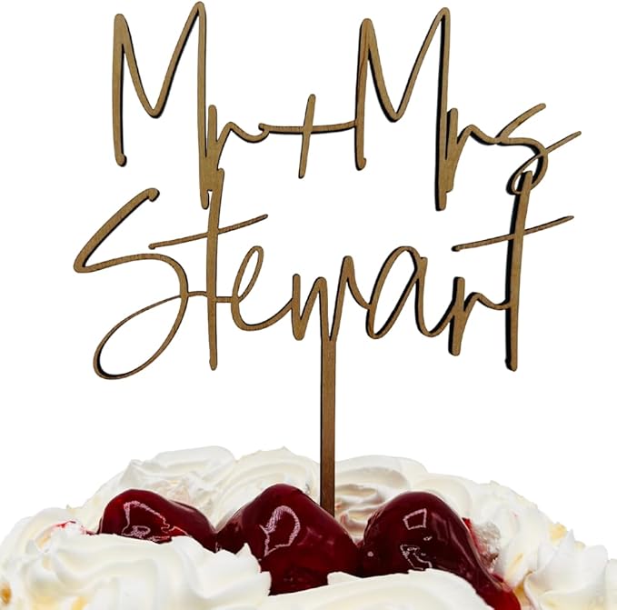 Wedding Cake Toppers, Wedding Cake Toppers Bride and Groom, Custom Cake Topper, Customize Your Own Anniversary Mr and Mrs Cake Topper (Design 3)