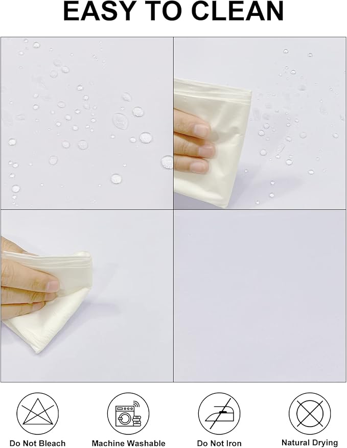 Fokitut 12 Pack Waterproof Rectangle Tablecloth, 90x132 Inch,Stain Resistant and Wrinkle Polyester Table Cloth, Fabric Table Cover for Kitchen Dining, Wedding, Party, Holiday Dinner-White