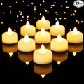 Amagic 24 Pack Timer Tea Lights Candles Battery Operated Candles with 6H Timer, Auto On Daily, Flickering LED TeaLights for Wedding, Table Centerpiece, Home Decor, Christmas, Halloween, Ivory Base