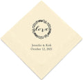 Weddingstar Personalized Printed Paper Napkins 3-Ply 50 Pack - Luncheon Ivory