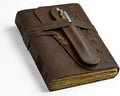 Leather Journal Notebook for Men & Women Daily Vintage Leather Bound Journal Travel Notebook 200 Deckle Edge Lined Paper Diary Writing Journal Travelers Scrapbook Poetry Sketchbook Leather Gifts with