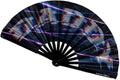 Kandies World Custom Festival Folding Hand Fan - Unique Designs, Made of Bamboo, Clacking Sound, Lightweight - Perfect Rave and Festival Accessory!