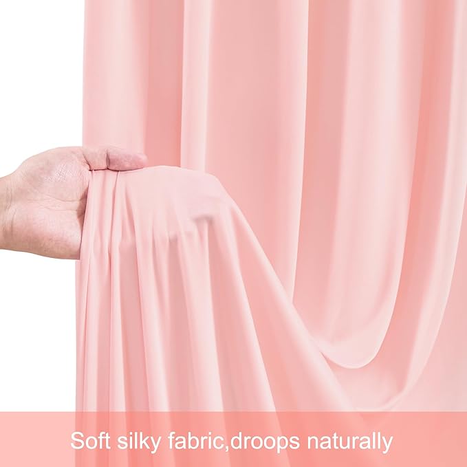 40ft x 12ft Blush Pink Backdrop Curtains Wrinkle Free Backdrop Curtain for Wedding Parties Pink Fabric Backdrops Drapes Back Drop Cloth Bridal Shower Stage Curtains Wedding Decorations for Reception