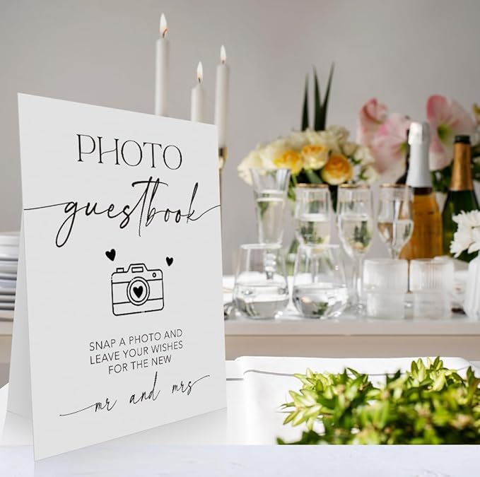Wedding Photo Guestbook Sign 8 x 11 Inch, Photo Guest Book Sign, Photo Minimalist Wedding Sign, Reception Signage, Snap It Sign, Modern Wedding Sign WDS15