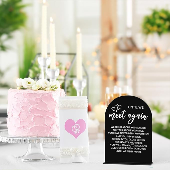 Acrylic Wedding Sign Wedding Signs for Ceremony Until We Meet Again Sign for Wedding Modern Calligraphy Arch Acrylic Table Top Sign for Wedding Reception and Event Party Table(black）
