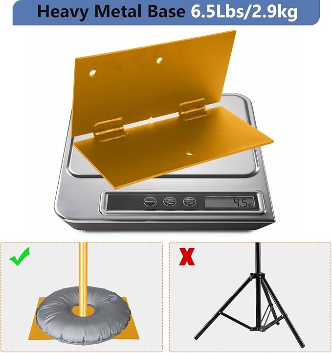 Pipe and Drape Photography Backdrop Stand Kit - Titanium Gold Adjustable Photo Background Stand 10ft x 6.5ft with Metal Base for Parties Weddings Birthday Party Events Photo Booth