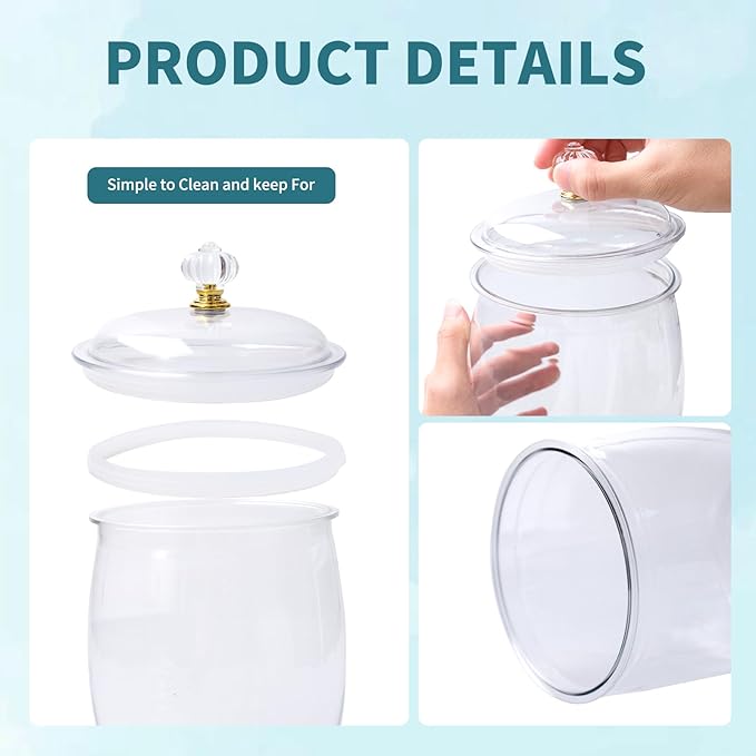 6 Pcs 64 oz Candy and Cookie Jar with Lids 6 Spoons Plastic Jars Decorative Apothecary Jars Candy Buffet Containers Clear Can Airtight Food Storage Canister for Home Decoration Supplies