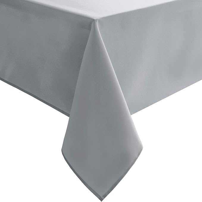 Hiasan Silver Grey Rectangle Tablecloth - Waterproof and Spillproof Washable Fabric Table Cloth for Dining Room Kitchen Party and Outdoor, 54 x 108 Inch